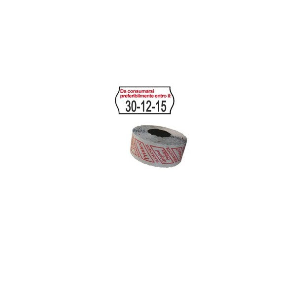 Rotolo da 1000 etichette a onda per Printex Smart 8/2612 - DA CONSUMARSI… - 26x12 mm - adesivo permanente - bianco -
