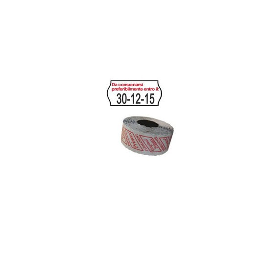 Rotolo da 1000 etichette a onda per Printex Smart 8/2612 - DA CONSUMARSI… - 26x12 mm - adesivo permanente - bianco -