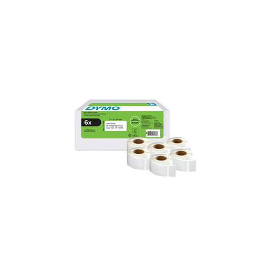 Rotolo etichette per Indirizzi - 25 x 54 mm - bianco - Dymo - value pack 6 pezzi