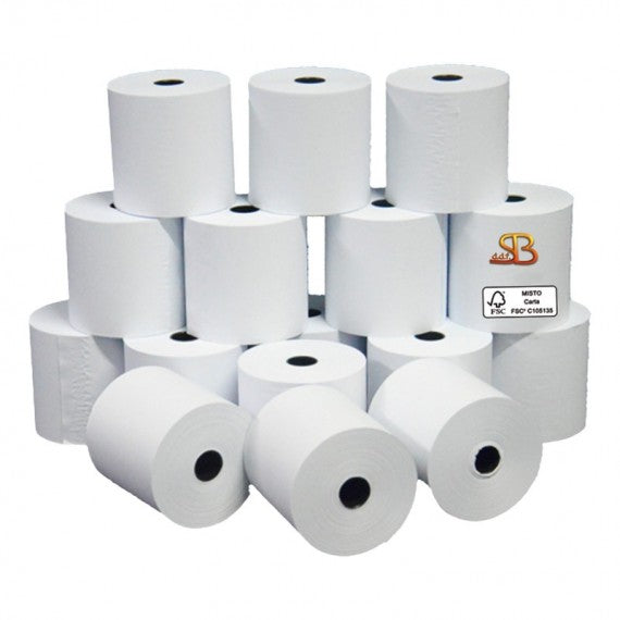 Rotolo per calcolatrici - 57 mm x 35 m - diametro esterno 60 mm - anima 12 mm - 60 gr - carta neutra - Sabacart - bliste