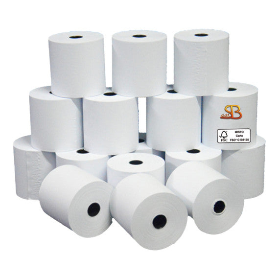 Rotolo per calcolatrici - 57 mm x 40 m - diametro esterno 64 mm - anima 12 mm - 60 gr - carta neutra - Sabacart - bliste