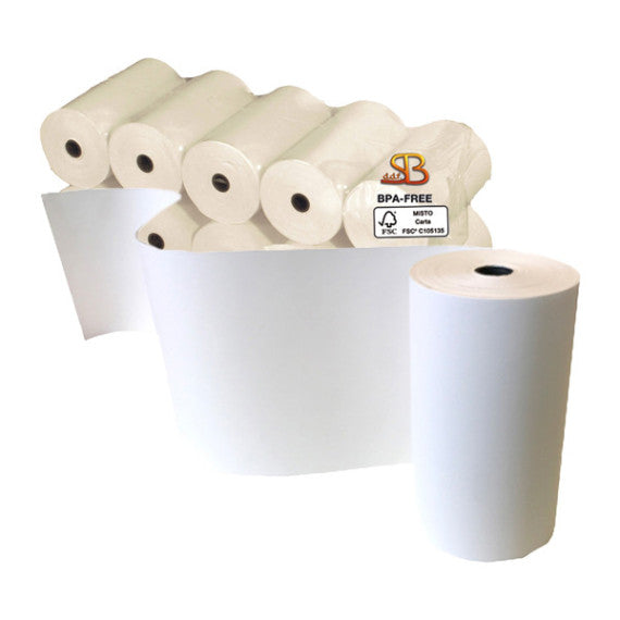 Rotolo per calcolatrici e stampanti - 80 mm x 80 m - diametro esterno 77 mm - anima 12 mm - 55 gr - carta termica BPA fr