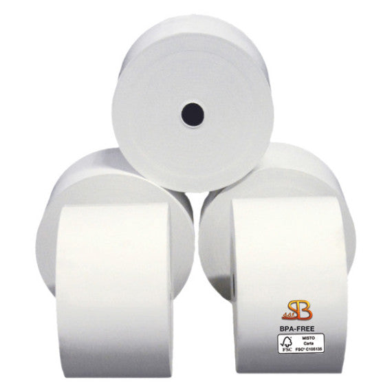 Rotolo per distributori self service - 57 mm x 100 m - diametro esterno 90 mm - anima 12 mm - 55 gr - carta termica BPA