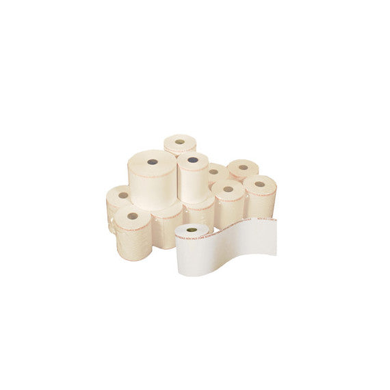 Rotolo per POS e carte di credito - 57 mm x 20 m - diametro esterno 64 mm - anima 12 mm - carta chimica a 2 copie - Saba