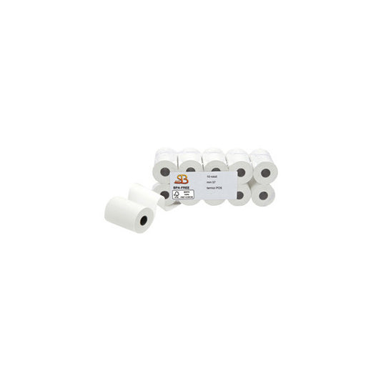 Rotolo per POS e carte di credito - 57 mm x 30 m - diametro esterno 50 mm - anima 12 mm - 55 gr - carta termica BPA free