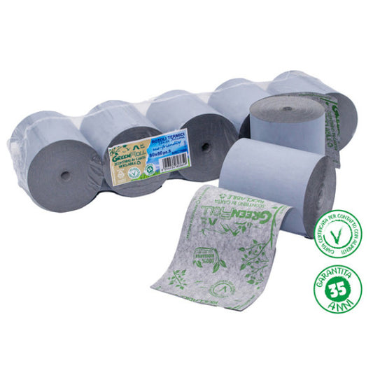 Rotolo per registratori di cassa - stampa termica - carta termica Green roll - 79 mm x 80 mt - diametro esterno 78 mm -