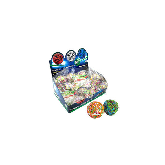 Rubberball - diametro 5 cm - colori assortiti - Lebez - display da 15 sfere di elastici
