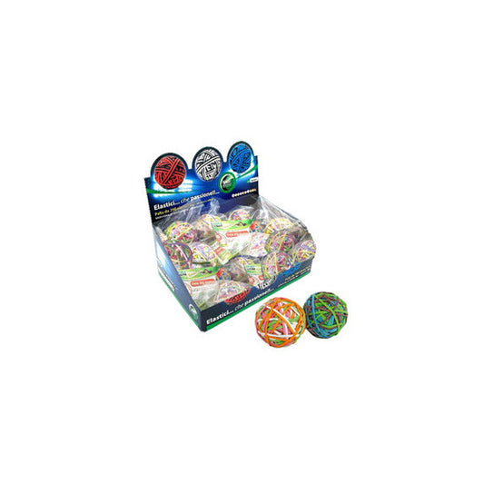Rubberball - diametro 5 cm - colori assortiti - Lebez - display da 15 sfere di elastici