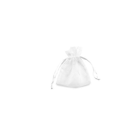 Sacchetti bomboniera Milly - 8,5 x 10 cm - organza - bianco - PNP - conf. 20 pezzi