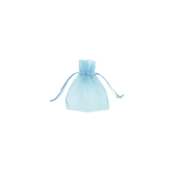 Sacchetti bomboniera Milly - 8,5 x 10 cm - organza - celeste - PNP - conf. 20 pezzi