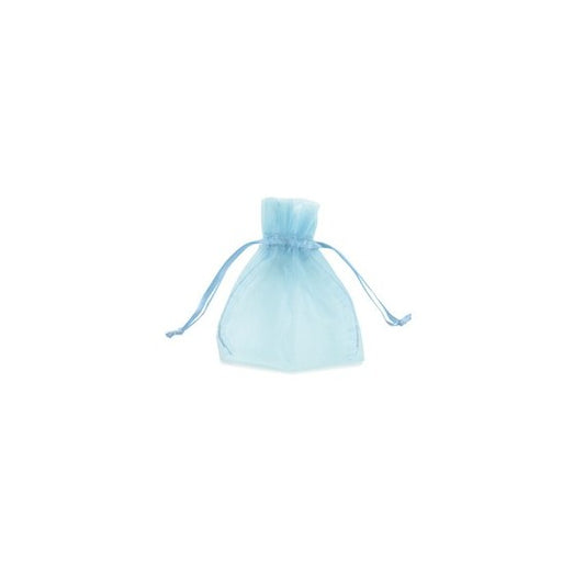 Sacchetti bomboniera Milly - 8,5 x 10 cm - organza - celeste - PNP - conf. 20 pezzi