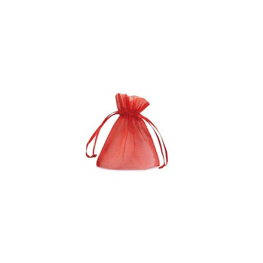 Sacchetti bomboniera Milly - 8,5 x 10 cm - organza - rosso - PNP - conf. 20 pezzi