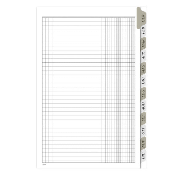 Scadenzario spiralato Gennaio/Dicembre - 29,7 x 21 cm - 8 fogli - Data Ufficio