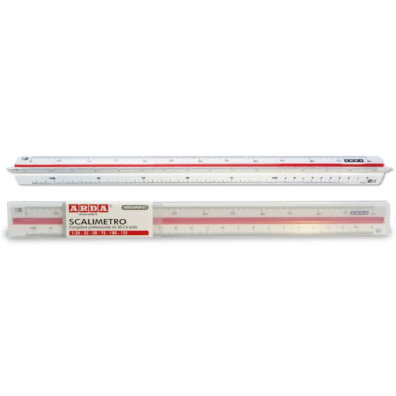 Scalimetro 30 cm Arda uso arredamento 1:20 - 25 - 50 - 75 - 100 - 125 - 110