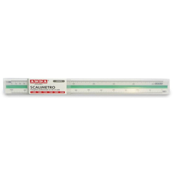 Scalimetro 30 cm Arda uso catasto 1:500 - 1000 - 1250 - 1500 - 2000 - 2500 - 111