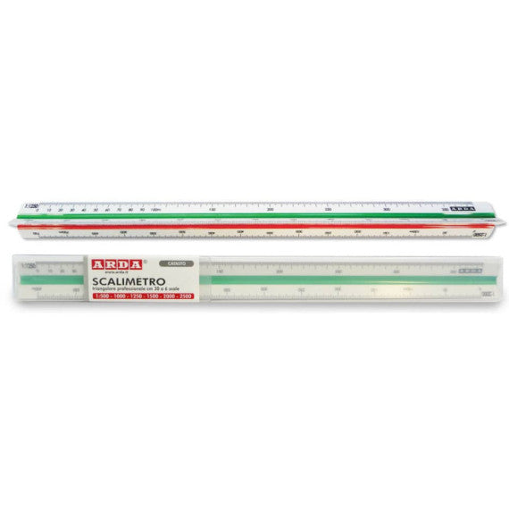 Scalimetro 30 cm Arda uso catasto 1:500 - 1000 - 1250 - 1500 - 2000 - 2500 - 111