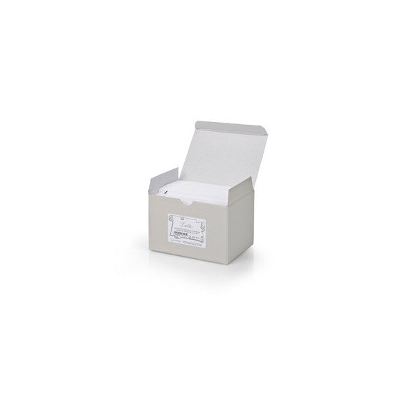 Scatola 100 biglietti + 100 buste - Lutto - bianco - 90 x 140 mm - 240gr - Rex Sadoch