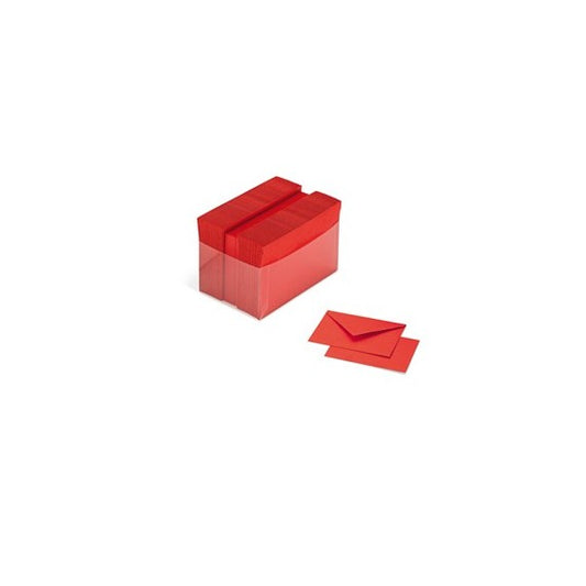 Scatola 100 cartoncini (200gr) + 100 buste (90gr) - rosso - formato 4 - Favini