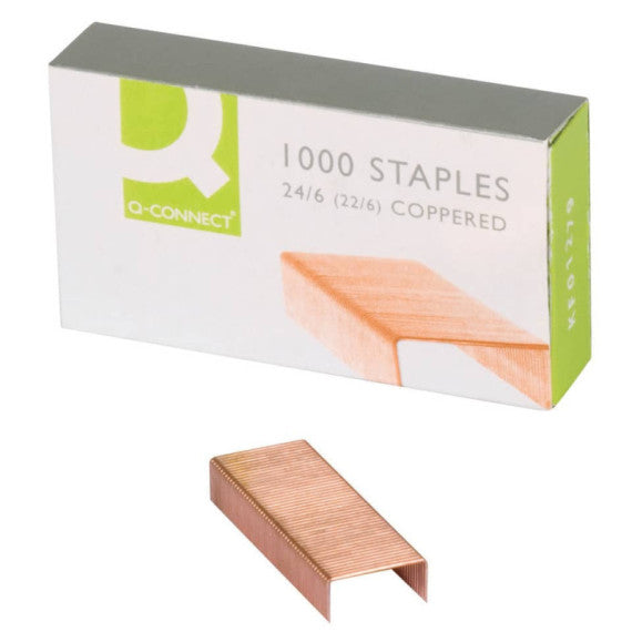 Scatola 1000 punti per cucitrice Q-Connect 24/6 rame - KF01279