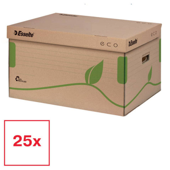 Scatola archivio Esselte ECOBOX container per Boxy 80/100 avana/verde 34,5x24,2x43,9 cm - 623918