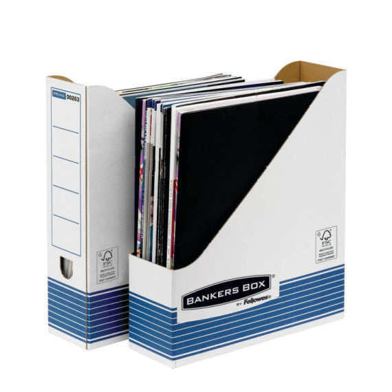 Scatola archivio FELLOWES Bankers Box® System 8x31,6x26,3 cm blu/bianco portariviste A4 - 0026301