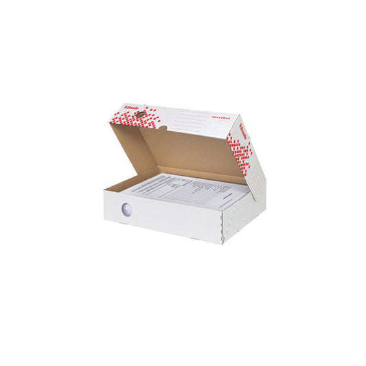 Scatola archivio Speedbox - dorso 8 cm - 35x25 cm - apertura totale - bianco e rosso -  Esselte
