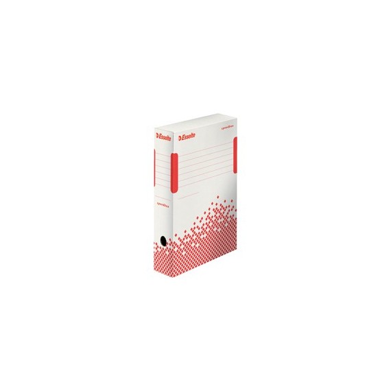 Scatola archivio Speedbox - dorso 8 cm - 35x25 cm - bianco e rosso - Esselte
