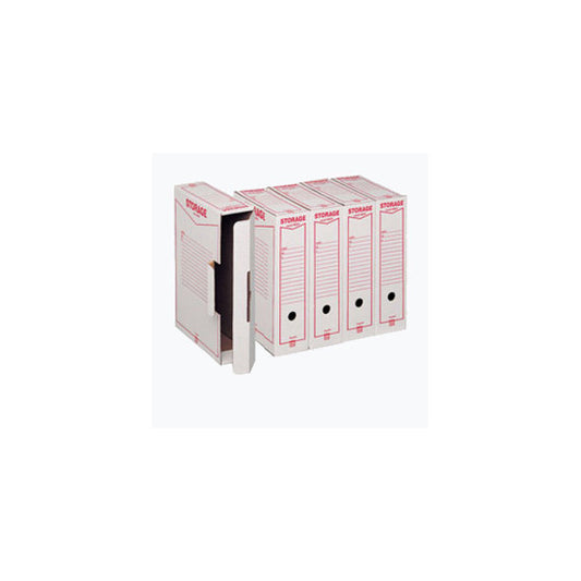 Scatola archivio Storage - A4 - 8,5x31,5x22,3 cm - bianco e rosso - 1601 Esselte Dox