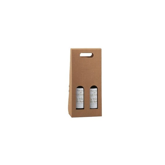 Scatola bottiglie Onda avana - 2 bottiglie - 18 x 9 x 38,5cm - Scotton