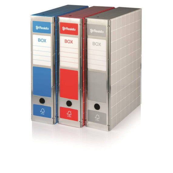 Scatola con cerniera in metallo Box 4 - apertura totale Brefiocart 37,5x29,5 cm dorso 9 cm blu - RESX401.BL