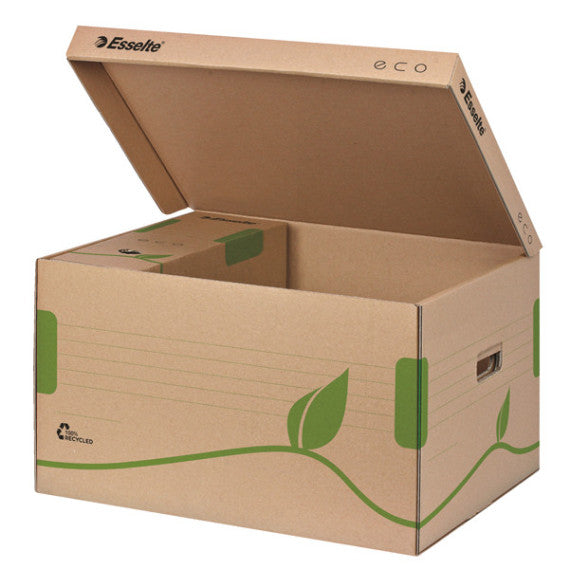 Scatola container EcoBox -  34,5x43,9x24,2cm - apertura superiore - avana - Esselte