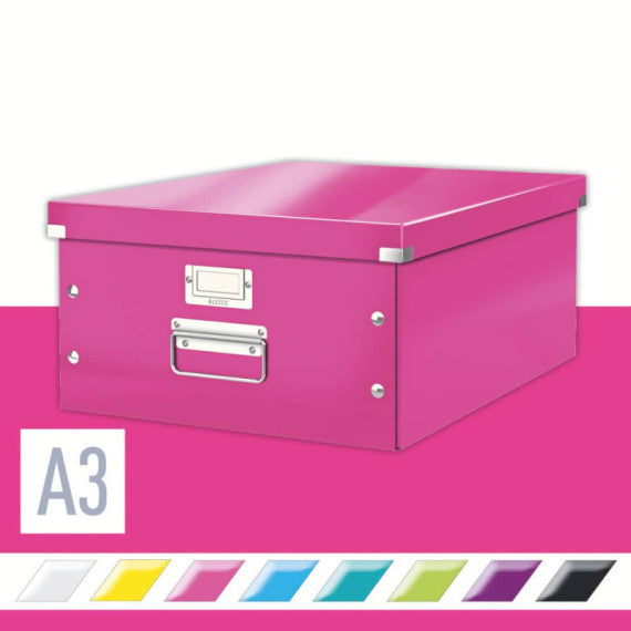 Scatola per archiviazione universale ''L'' Leitz CLICK & STORE 36,9x20x48,2 cm Leitz fucsia metallizzato - 60450023