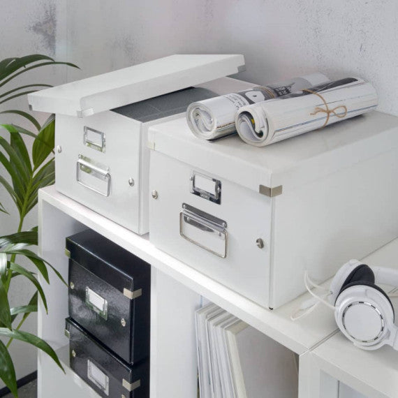 Scatola per archiviazione universale ''M'' Leitz CLICK & STORE bianco metallizzato 28,1x20x37 cm - 60440001
