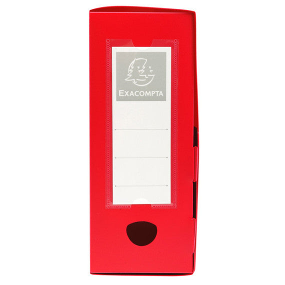 Scatola per archivio box - con bottone - 25x33 cm - dorso 10 cm - rosso - Exacompta