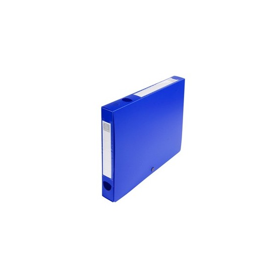 Scatola per archivio box - con bottone - 25x33 cm - dorso 4 cm - blu - Exacompta