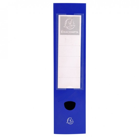 Scatola per archivio box - con bottone - 25x33 cm - dorso 4 cm - blu - Exacompta