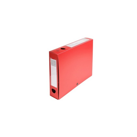 Scatola per archivio box - con bottone - 25x33 cm - dorso 6 cm - rosso - Exacompta