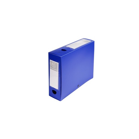 Scatola per archivio box - con bottone - 25x33 cm - dorso 8 cm - blu - Exacompta