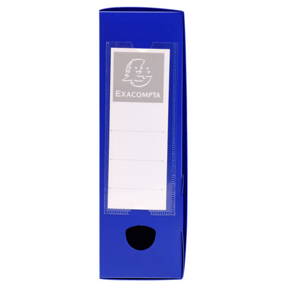 Scatola per archivio box - con bottone - 25x33 cm - dorso 8 cm - blu - Exacompta