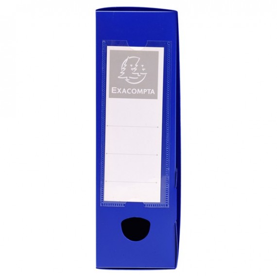 Scatola per archivio box - con bottone - 25x33 cm - dorso 8 cm - blu - Exacompta