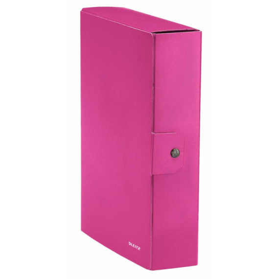 Scatola portaprogetti Leitz WOW in cartone - dorso 8 cm - formato 25x35 cm fucsia metallizzato - 39670023
