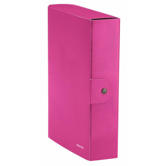 Scatola portaprogetti Leitz WOW in cartone - dorso 8 cm - formato 25x35 cm fucsia metallizzato - 39670023