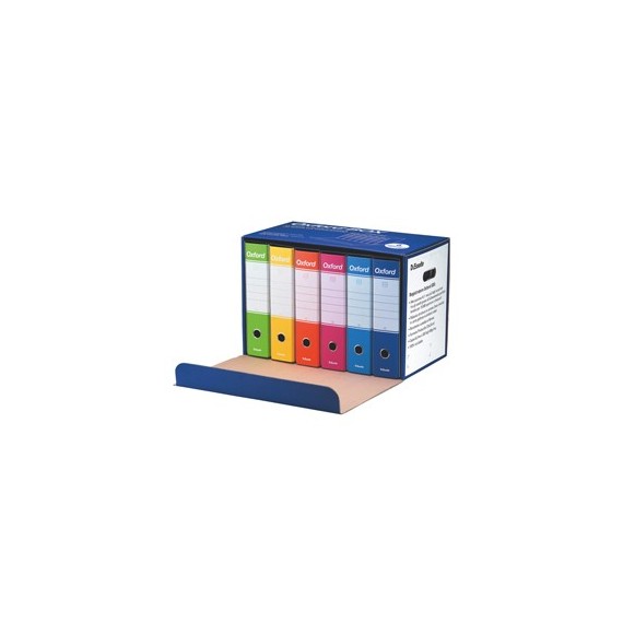 Scatola registratori Oxford Box G85 - dorso 8 cm - protocollo 23x33 cm - colori assortiti - Esselte - conf. 6 pezzi