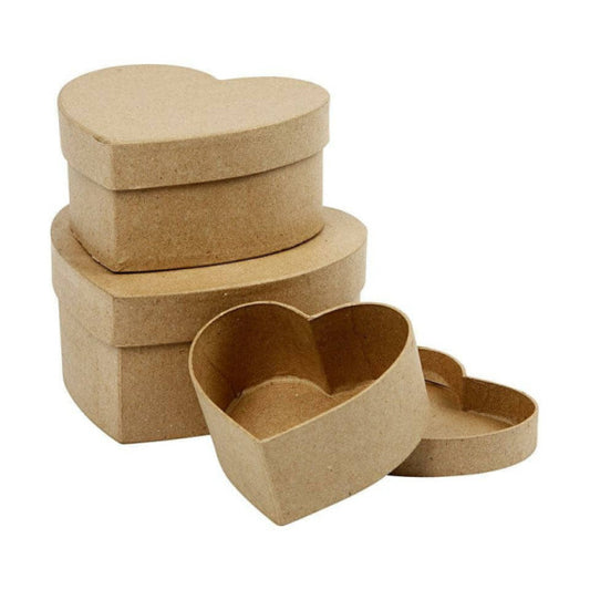 Scatole in cartapesta Creativ Company di varie misure in conf. da 3 pezzi forma di cuore - 263760