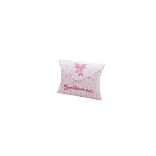 Scatolina portaconfetti - Battesimo baby - carta - 10 x 8 x 3 cm - rosa - Big Party - conf.25 pezzi