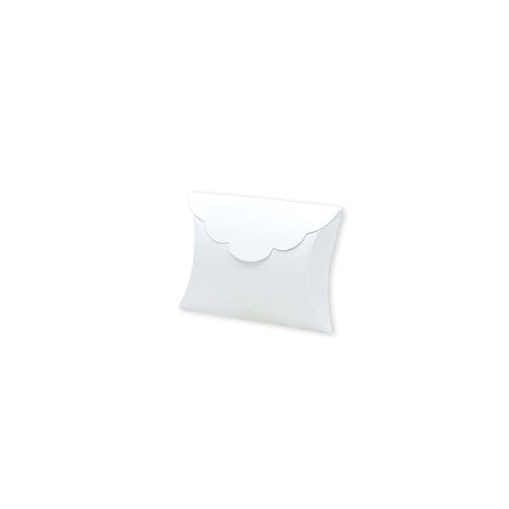 Scatolina portaconfetti - carta - 10 x 8 x 3 cm - bianco - Big Party - conf.25 pezzi