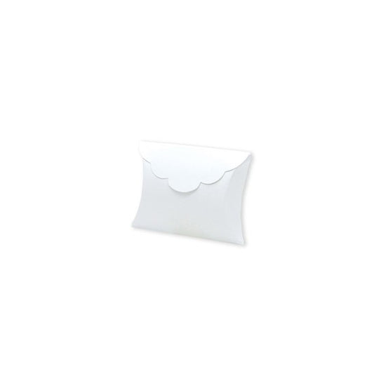 Scatolina portaconfetti - carta - 10 x 8 x 3 cm - bianco - Big Party - conf.25 pezzi