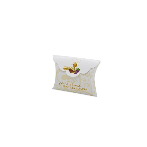 Scatolina portaconfetti - Comunione - carta - 10 x 8 x 3 cm - Big Party - conf.25 pezzi