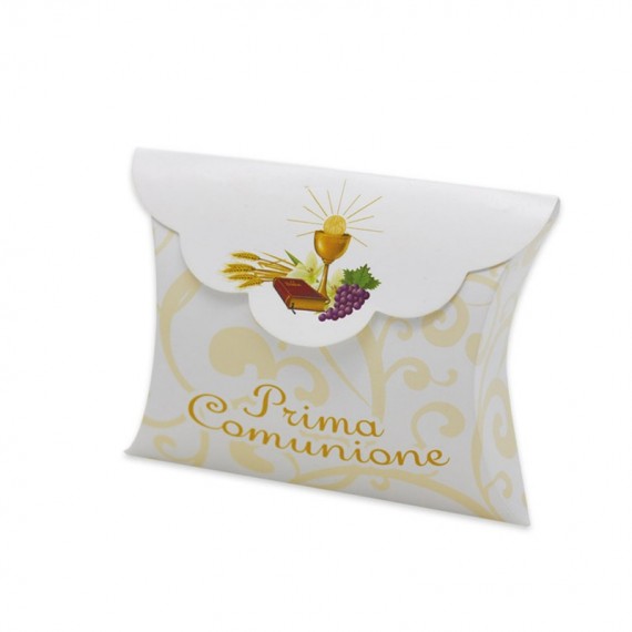 Scatolina portaconfetti - Comunione - carta - 10 x 8 x 3 cm - Big Party - conf.25 pezzi
