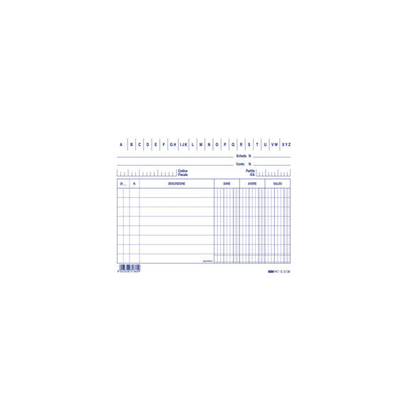 Schede dare/avere/saldo - 10,5 x 10,5 cm - blu - Edipro - conf. 100 pezzi